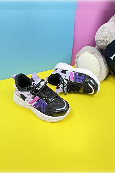 Allyup Καθημερινά μαύρα λιλά αθλητικά παπούτσια για αγόρια για κορίτσια από κ...