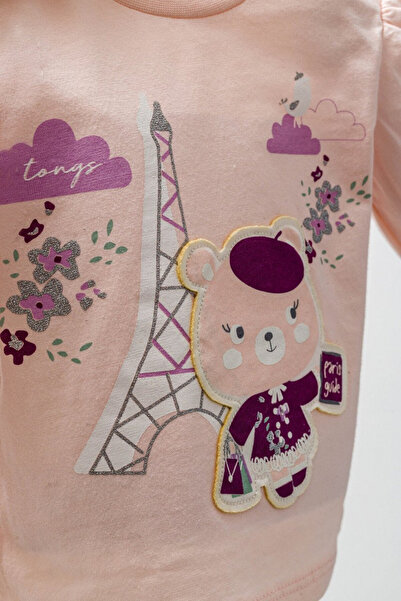 Tongs Baby Set 3 piese: pantaloni, bluzita si vestuta elegantaParis Love, Tongs baby Ecru