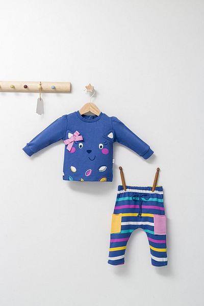 Tongs Baby Set 2 piese cu bluzita si pantalonasi pentru fetite Colorful autum, Tongs baby  Gri