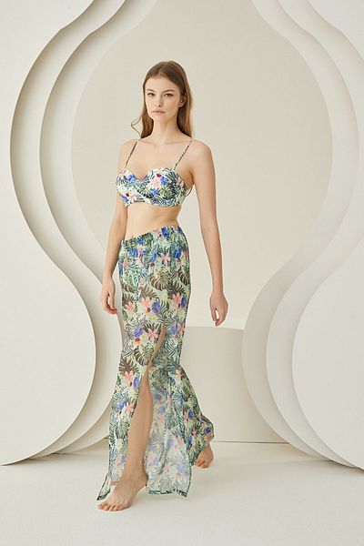 NBB Colorful Branch Flower Pareo Trousers - Stylish Design