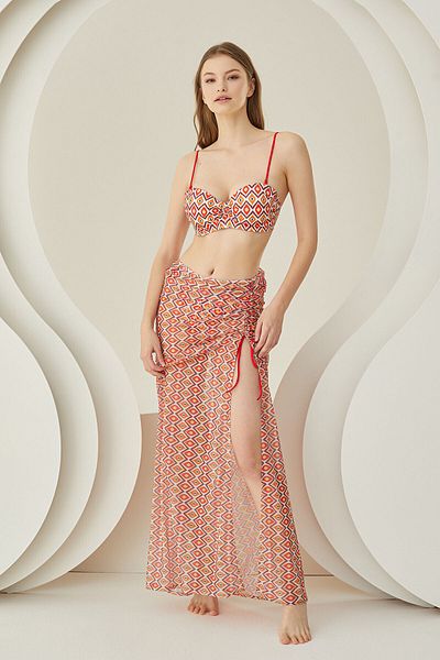 LOYA Long Slit Colorful Sundress Pareo Skirt