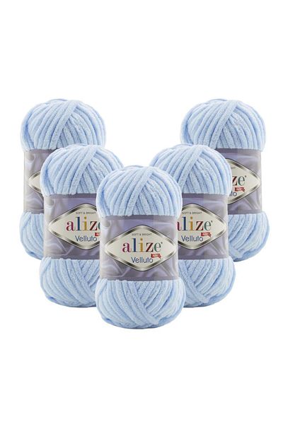 Alize Velluto 5 τεμαχίων 218 Baby Blue πλεκτό νήμα