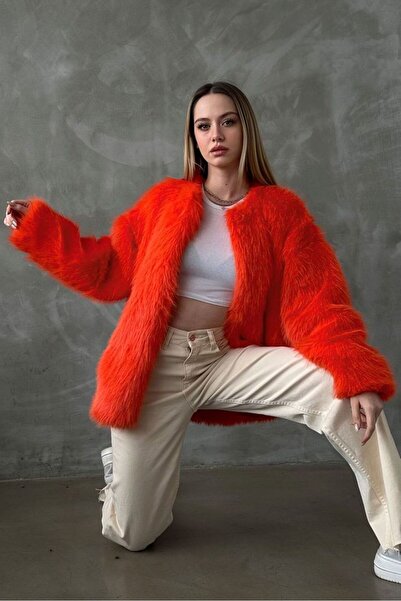 VERYMODA معطف من القطيفة - برتقالي | |   F1608
