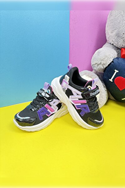 İmerShoes Щоденні чорні лілові чоловічі дитячі кросівки на шнурівці з липучко...