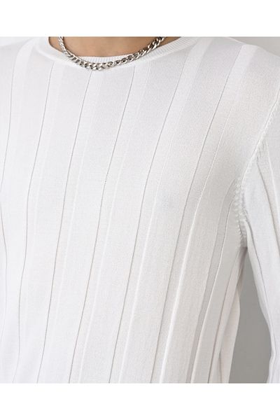 İLKCET MODA Tricotaj pentru bărbați cu dungi slim Fit