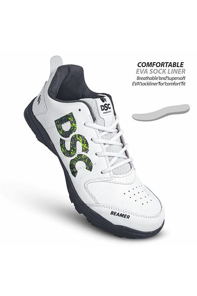 DSC Beamer Cricket Shoes | Grey | 5 Uk/6 Us/39 Eu | Lightweight Outsole | Durable