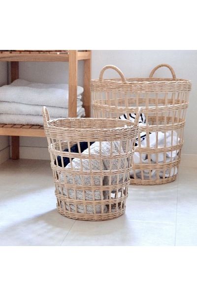 AFRALYAHOME Καλάθι πλυντηρίου πολλαπλών χρήσεων Nordic Bohemian Rattan Καλάθι παιχνιδιών