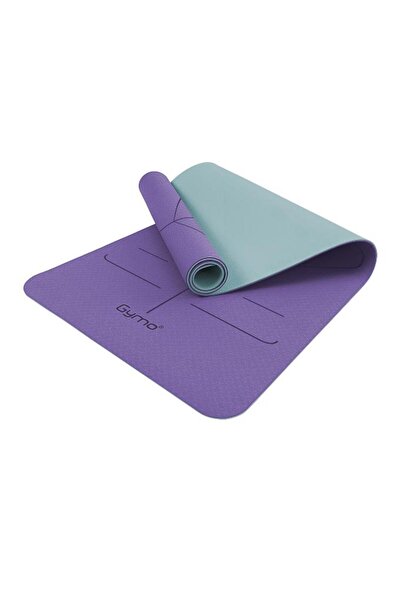 Gymo Hizalamalı 6mm Tpe Yoga Matı Pilates Minderi Lila Nane Yeşili