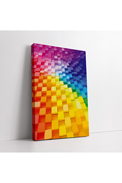 KOSS Dijital Blocuri colorate abstracte în tonuri de curcubeu, pictură pe pânză