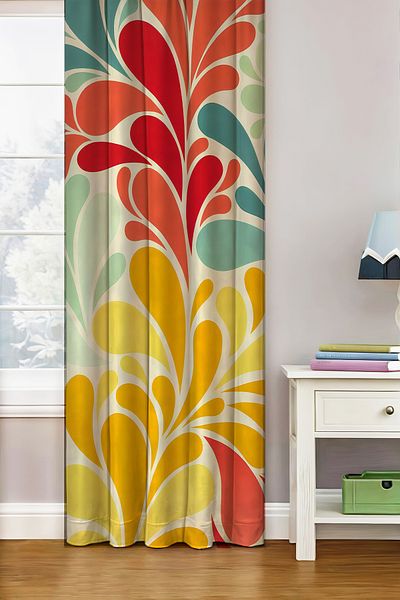 Vendini Quality Fabric, Vibrant Color Patterned Background Curtain (Size Produced, Be Atthant to Size)