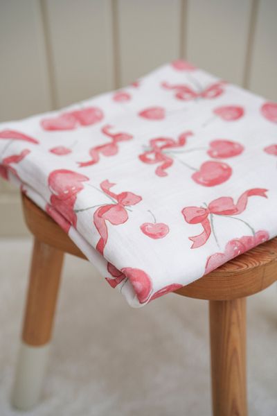 Tuğba Kuğu Printed Muslin Fabric |   Cherry and Ribbon