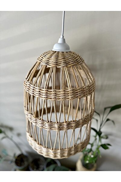 afralya home Bambu, Rattan, Hasır Avize, Trend Modern Natural Avize 30x40 (adet Fiyatı)