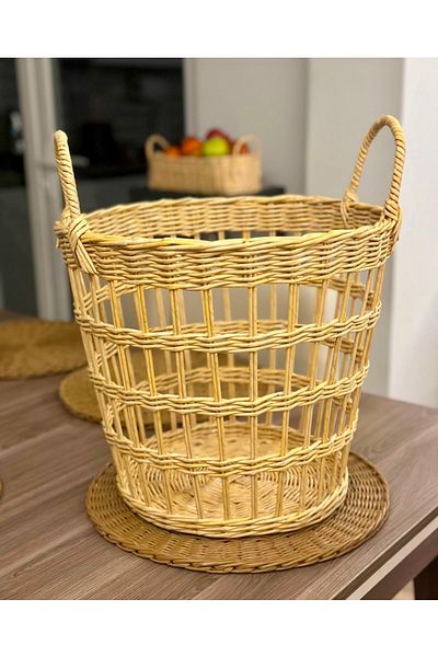 AFRALYAHOME Καλάθι πλυντηρίου πολλαπλών χρήσεων Nordic Bohemian Rattan Καλάθι παιχνιδιών