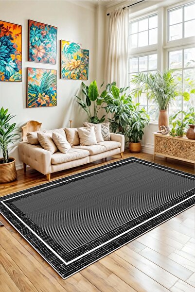 df home Salon Halısı Geometrik İskandinav Eskitmeli Dijital Baskı Yıkanabilir...