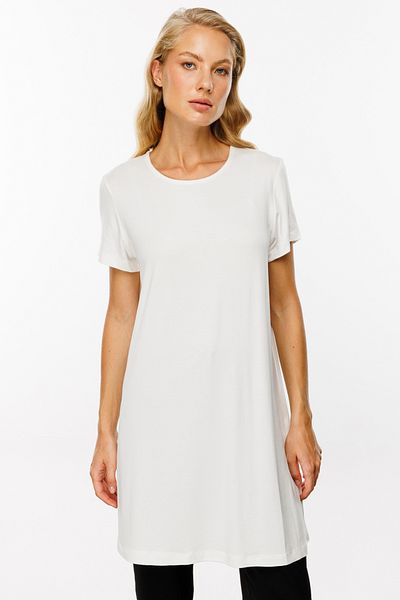 On Fashion Ecru Women's Knitwear Sweater - Ten Stand Collar, Short Sleeve