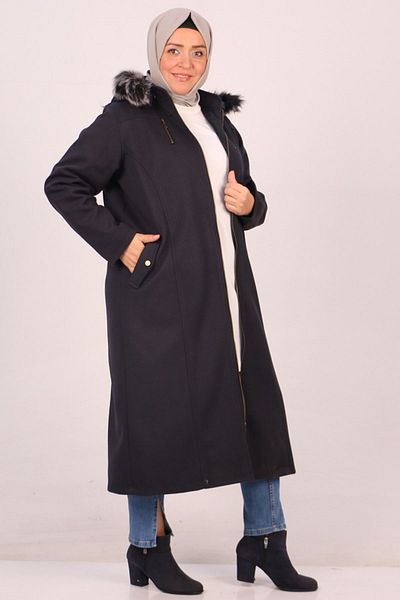 Eslina 33078 Παλτό με φερμουάρ-Μπλε Navy