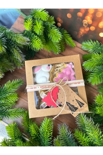 Şirin Sabun Cookie Man Christmas Set Pine Tree Rabbit Handmade Scented Soap