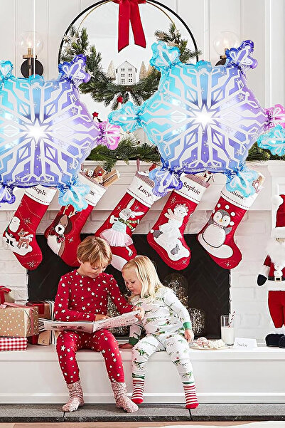 Parti dolabı 1 Adet Yılbaşı Kar Tanesi Folyo Balon 64x55cm Elsa Frozen Konspet Kartanesi Yeni Yıl Balon