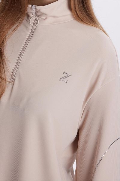 Zühre Stone Embroidered Zipper Collar Stone Tunic T-1494
