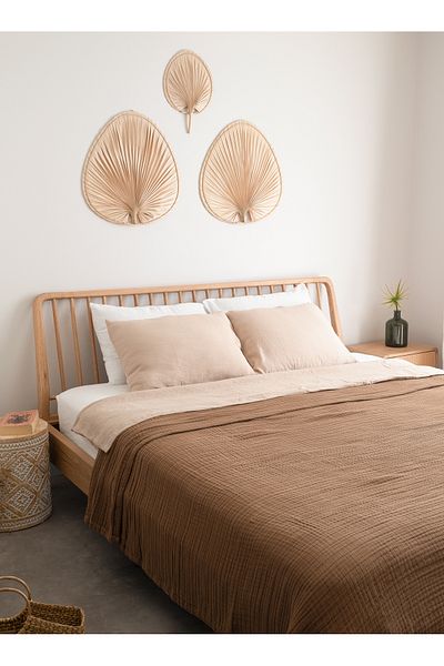 Barine مفرش سرير كتان لينين جاوز بيسون بيكيه 200x220 سم
