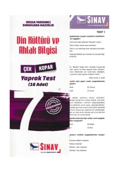 Sınav Yayınları 7.Sınıf Din Kültürü ve Ahlak Bilgisi Yaprak Test Sınav Dergis...