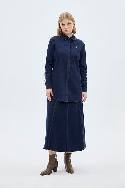 Zühre Denim Tunic - Sleeve Chain Detailed, T-1516