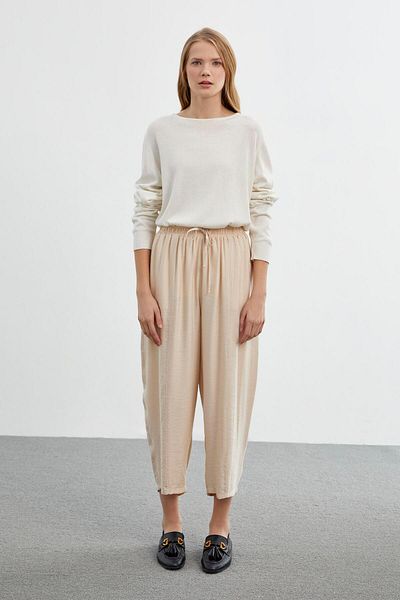 Zühre Μπεζ παντελόνι Shalwar P-0184