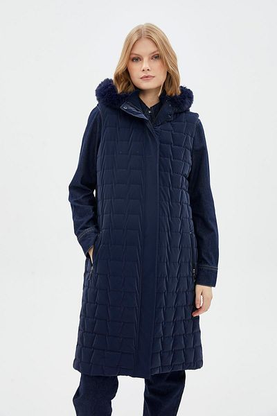 Zühre Vestă cu glugă cu model matlasat, albastru bleumarin Y-0084