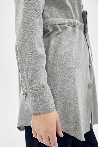 Zühre Сіра туніка - з поясом, на ґудзиках T-1508