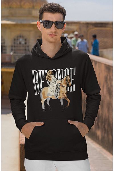 Fuddy Moda Hanorac cu glugă oversize unisex cu imprimeu Beyonce