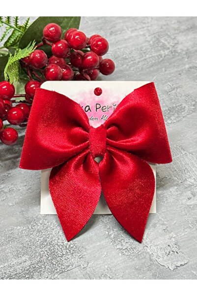 Toka Perisi Cataramă cu fundă model nou din catifea roșie - pentru Anul Nou ș...