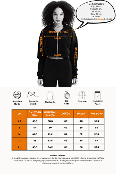 JUSTEVER Red Women's Sweatshirt - Raster Hoodie with Crop Hood, Zipper and Kangaroo Pocket - Lumen