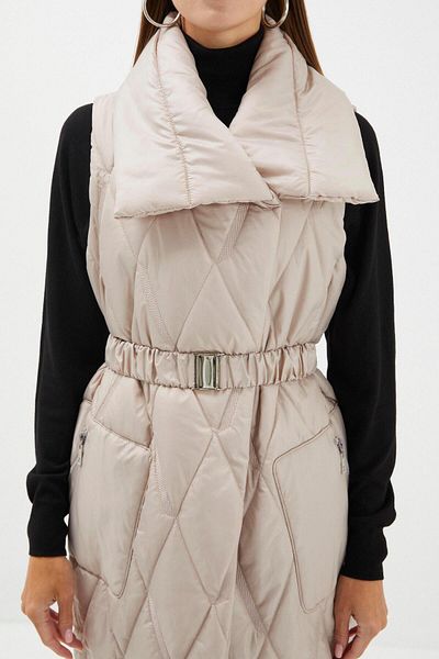 Zühre Quilted Stone Long Inflatable Vest Y-0074