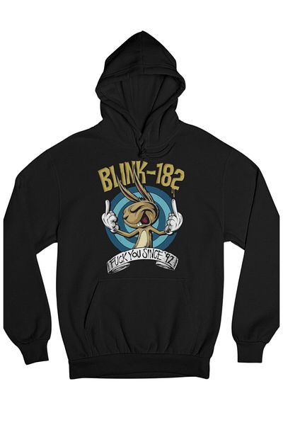 Fuddy Moda Унисекс суитшърт Blinds-182 с голям размер, суитшърт с качулка с голям размер на рок група