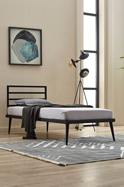 Unimet Nerisa Tek Kişilik Metal Karyola-Siyah