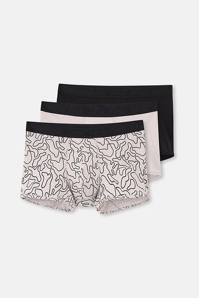 Dagi Black-Ten 4210 3-Pece Micro Modal Boxers με σχέδια