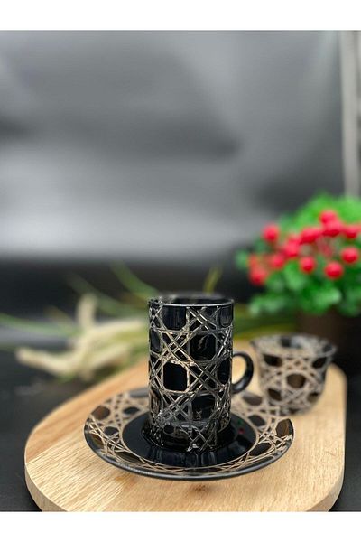 Paşabahçe Ottoman Series Crystal Cut 18 Pieces Tee Cup Suit for 6
