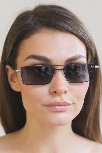 Bilge Karga Eryka Silver Black Sunglasses