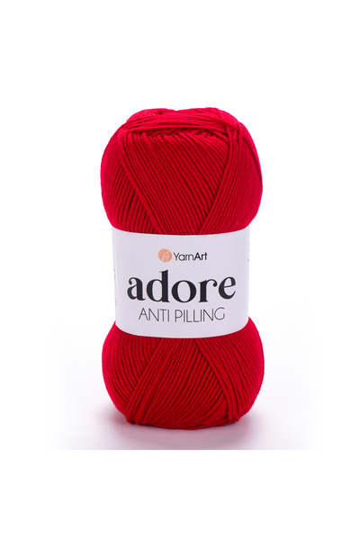 Yarnart Adore - Ață de tricotat manual anti-pilling Red-352