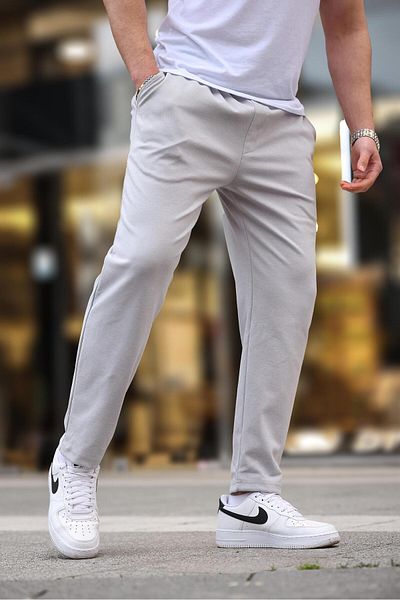 Madmext Graue Herrenhose mit geradem Bein E6556