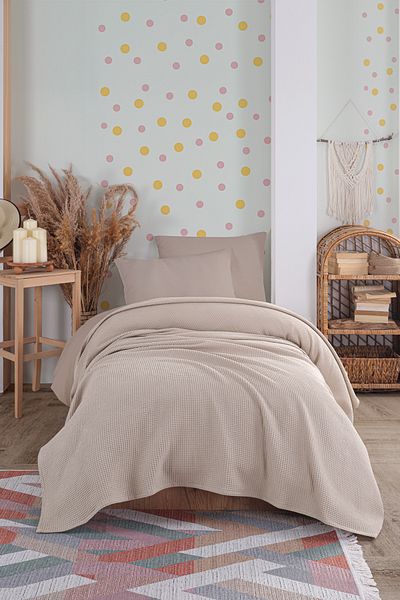 Eponj Home Ecocel Pique Cover - Junior 140X230Cm Karde Mink