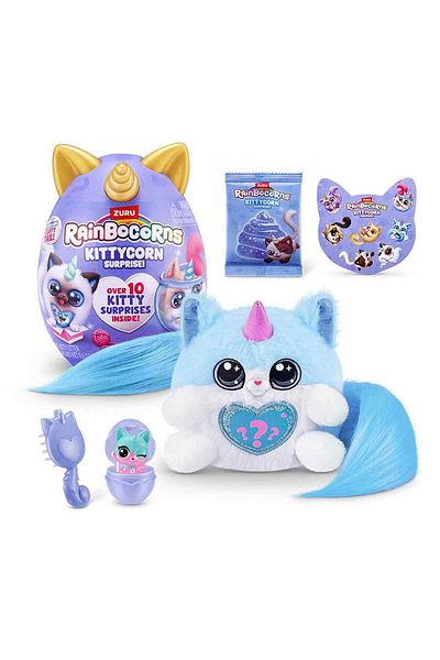 NECO TOYS سلسلة مفاجأة Rainbocorn Kittycorn 3 - الذيل الأزرق