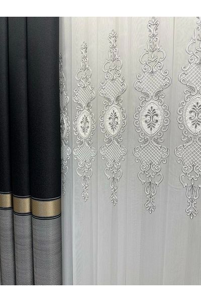 NİVEMESHOME Nivemeshome Crescent - 1/3 Thin Pleated Tulle Curtain APM