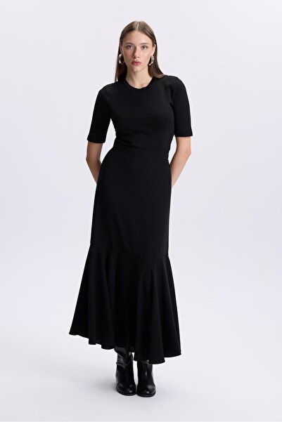 Zühre Fusta neagră cu talie înaltă ETK-0172