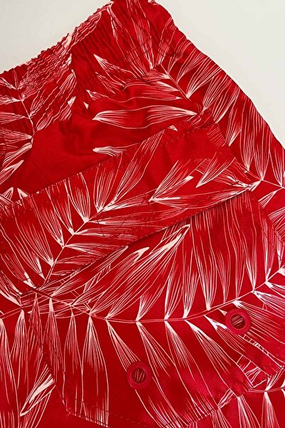 AYYILDIZ 845 Men's Red Patterned Sea Shorts