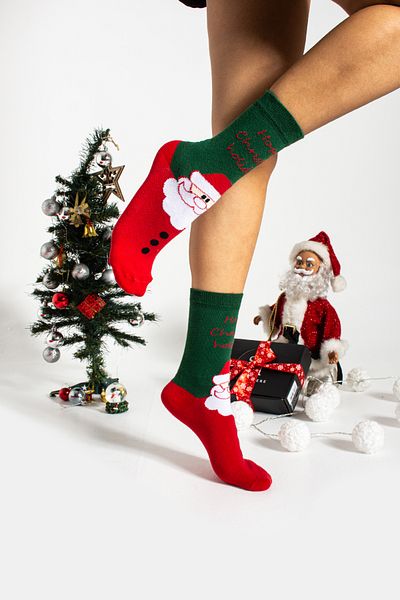 Socks Here Christmas New Year's Father and Women's Socks