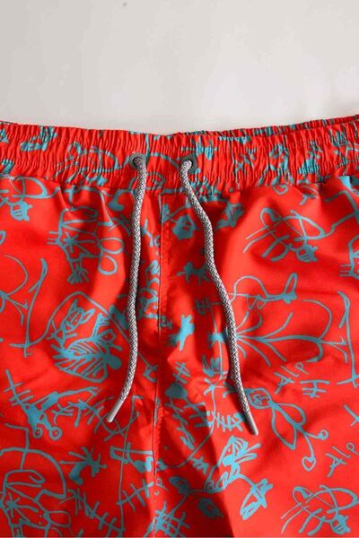 AYYILDIZ Ayyıldız 845 - Чоловічі морські шорти з помаранчево-синім візерунком