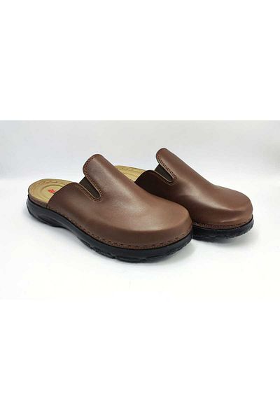 DR KLOMPA Ανδρικές παντόφλες MS1042 Καφέ Fanetta Orthopedic Sabo Slippers