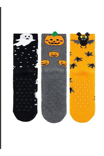 Emilakids 3-Piece 3D Hallowen Non-Slip Towel Children's Winter Socks
