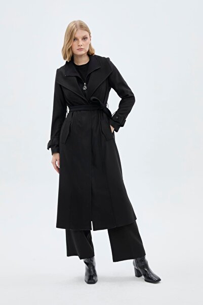 Zühre Μαύρο φαρδύ γιακά ζώνη - GÇ-0219